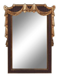 An Italian Trompe-L'Oeil Parcel-Gilt Mirror: An Italian Trompe-L'Oeil Parcel-Gilt Mirror 20th Century Height 34 1/2 x width 24 1/2 inches. This lot is located in Palm Beach.