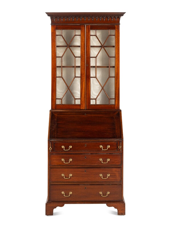 A George III Style Mahogany Secretary Bookcase: A George III Style Mahogany Secretary Bookcase Early 20th Century Height 81 x width 33 x depth 19 inches. Property from the Buck Family Collection, Philadelphia This lot