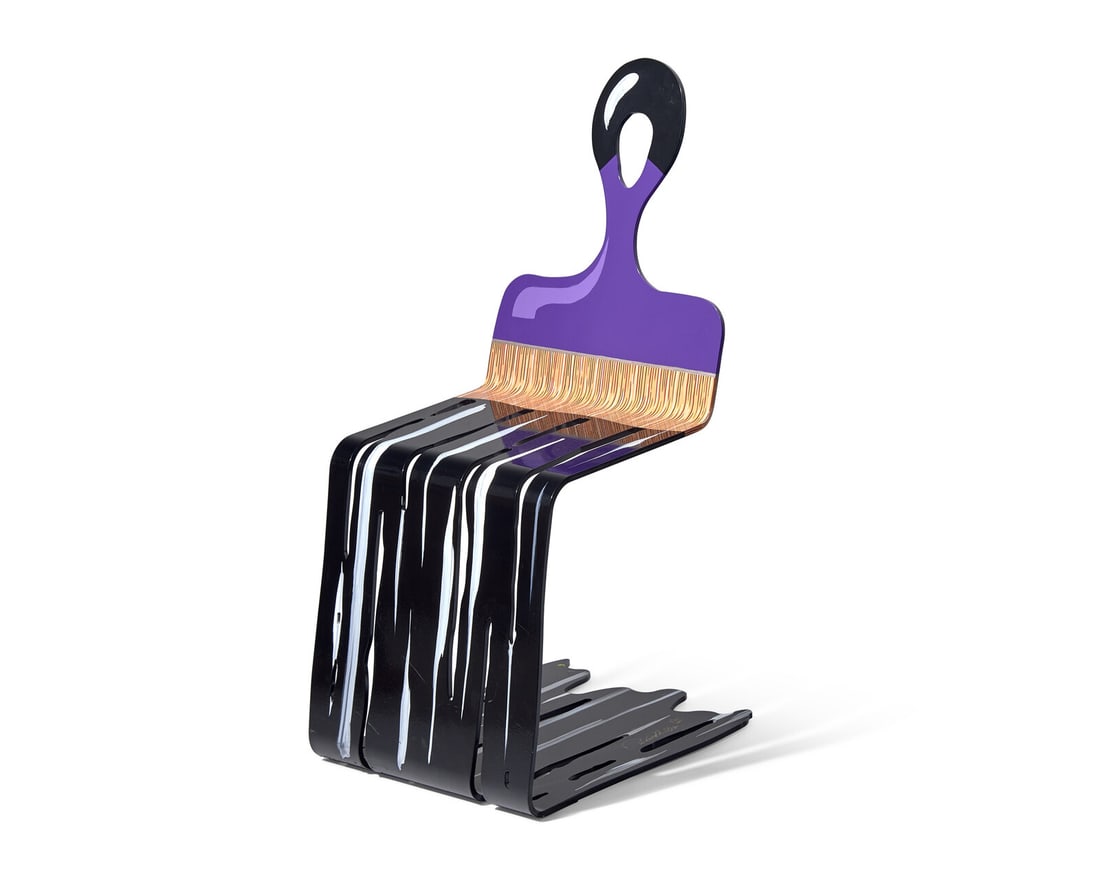 David Kracov (American, b. 1968) Grab a Chair (Black and Purple) (1 of 4)