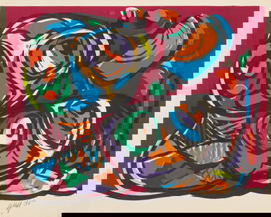 Karel Appel (Dutch, 1921-2006) Two Heads, 1980: Karel Appel (Dutch, 1921-2006) Two Heads, 1980 gouache on Arches signed Appel and dated 80 (lower right) 22 1/4 x 28 1/4 inches. This lot is located in Philadelphia. Provenance: Private Collection, Ne