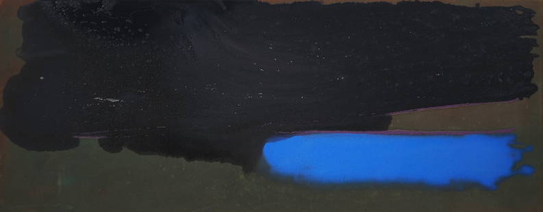 Dan Christensen (American, 1942-2007) Solea, 1981: Dan Christensen (American, 1942-2007) Solea, 1981 acrylic on canvas signed D Christensen, dated and titled (to canvas overhang) 27 x 68 1/2 inches. This lot is located in Philadelphia. Provenance: Sal