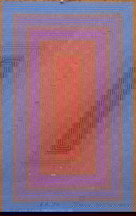Richard Anuszkiewicz (American, 1930–2020) Untitled (Annual Edition), 1970: Richard Anuszkiewicz (American, 1930&#8211;2020) Untitled (Annual Edition), 1970 enamel on masonite initialed and dated in pencil 8 x 5 inches. Property from the Estate of Mimi Kazon This lot is locat
