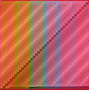 Richard Anuszkiewicz (American, 1930–2020) Untitled (Annual Edition), 1971: Richard Anuszkiewicz (American, 1930–2020) Untitled (Annual Edition), 1971 enamel on masonite initialed and dated in pencil 7 x 7 inches. Property from the Estate of Mimi Kazon This lot is locat