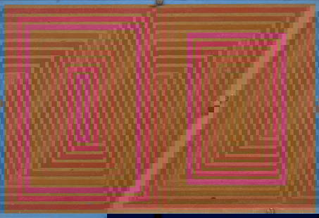 Richard Anuszkiewicz (American, 1930–2020) Untitled (Annual Edition): Richard Anuszkiewicz (American, 1930&#8211;2020) Untitled (Annual Edition) enamel on masonite 5 1/2 x 8 inches. Property from the Estate of Mimi Kazon This lot is located in Philadelphia.
