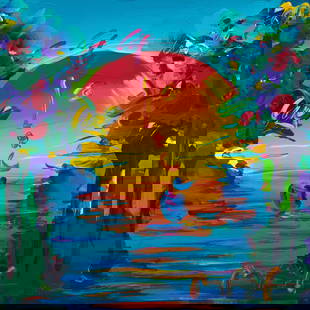Peter Max (American, b. 1937) Retro Suite - World Ver: Peter Max (American, b. 1937) Retro Suite - World Ver acrylic overpaint signed Max (lower right) 11 x 11 inches. This lot is located in Philadelphia. Provenance: Circle Gallery, Annapolis, Maryland. A