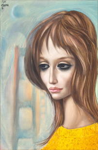 Margaret Keane (American, 1927-2022) Untitled: Margaret Keane (American, 1927-2022) Untitled oil on canvas signed MDH / Keane / &#169; (upper left) 18 x 12 inches. This lot is located in Philadelphia. Provenance: Private Collection, New Jersey.