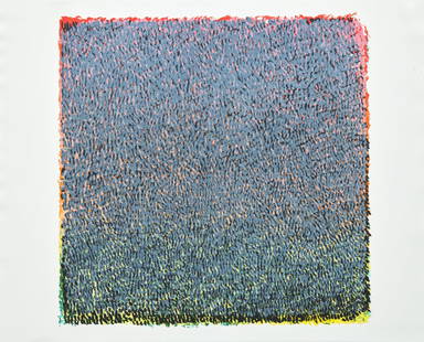 Warren Rohrer (American, 1927-1995) Bark and Marks, 1988: Warren Rohrer (American, 1927-1995) Bark and Marks, 1988 color lithograph on BFK Rives signed and numbered 2/175 in pencil Image: 19 x 19 inches. Property from the Estate of Susan D. Ravenscroft, Bryn
