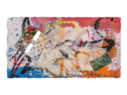 Sam Gilliam (American, 1933–2022) H Series, #36, 2000: Sam Gilliam (American, 1933–2022) H Series, #36, 2000 unique raked polypropylene, acrylic and paper collage with stitching signed Sam Gilliam, dated, and numbered #36 (lower edge) 11 1/2 x 21 1/