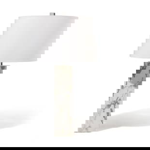 Style of Knoll, 21st Century, Table Lamp: Style of Knoll 21st Century Table Lamp Marble no visible marks or signatures 31 1/2 h x 16 dia inches. This lot is located in Chicago.