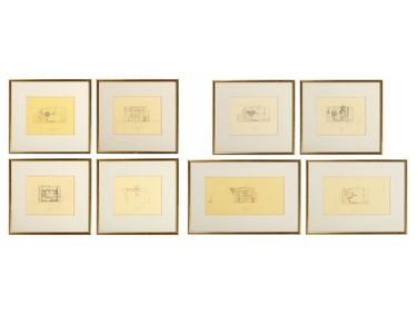 Michael Graves (American, 1934-2015) Group of 8 Architectural Drawings from The Crooks' House, 1976