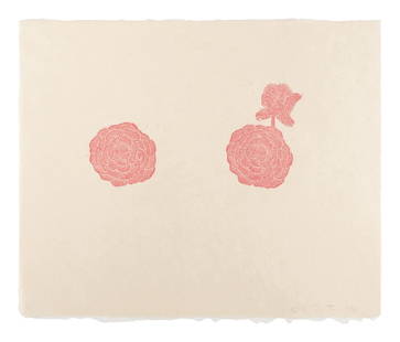 Kiki Smith (American, b. 1954) Red Linoleum, 1996: Kiki Smith (American, b. 1954) Red Linoleum, 1996 linocut on handmade Japanese paper signed, dated, and numbered 9/18 in pencil Sheet: 16 3/4 x 20 1/2 inches. Property from the Collection of Yasunao F