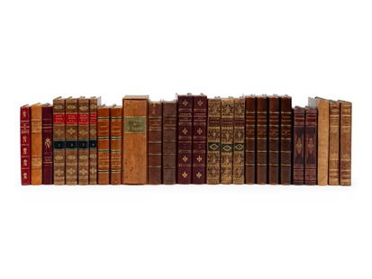 [BINDINGS]. A group of 61 French volumes, including: : [BINDINGS]. A group of 61 French volumes, including: 1) CABANES, Augustin (1862-1928). Les Morts Mysterieuses de l'Histoire. Paris: Albin Michel, [n.d.]. 2 volumes. 2) GOSSELIN, Theodore ("G. Le