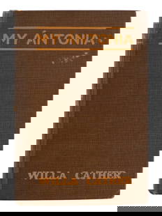 CATHER, Willa Sibert (1873-1947). My Ántonia. Boston and New York: Houghton Mifflin Company, 19: CATHER, Willa Sibert (1873-1947). My &#193;ntonia. Boston and New York: Houghton Mifflin Company, 1918. 8vo. Woodcuts by W. T. Benda. Original brown cloth lettered in orange (light spotting to upper c