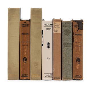 DREISER, Theodore (1871-1945). A group of 5 FIRST EDITION works, comprising: : DREISER, Theodore (1871-1945). A group of 5 FIRST EDITION works, comprising: 1) Jennie Gerhardt. New York: Harper &amp; Brothers, 1911. Original cloth. 2) The Hand of the Potter. New Yo