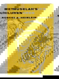 HEINLEIN, Robert Anson (1907–1988). Methuselah's Children. Hicksville, NY: Gnome Press, [1941 : HEINLEIN, Robert Anson (1907&#8211;1988). Methuselah's Children. Hicksville, NY: Gnome Press, [1941 but really 1958]. 8vo. (Browned as usual.) Original black cloth [Currey binding A, priority establis