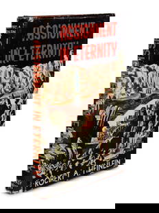 HEINLEIN, Robert Anson (1907-1988). Assignment Eternity. Reading, PA: Fantasy Press, 1953. : HEINLEIN, Robert Anson (1907-1988). Assignment Eternity. Reading, PA: Fantasy Press, 1953. 8vo. Original brick-red cloth [Currey binding A, priority established], gilt-lettered spine; dust jacket (lig