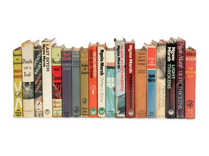 MARSH, Ngaio (1895-1982). A group of 19 FIRST EDITION works, comprising: : MARSH, Ngaio (1895-1982). A group of 19 FIRST EDITION works, comprising: 1) Death and the Dancing Footman. 1942. 2) A Wreath for Rivera. Boston: Little, Brown, &amp; Company, 1947.
