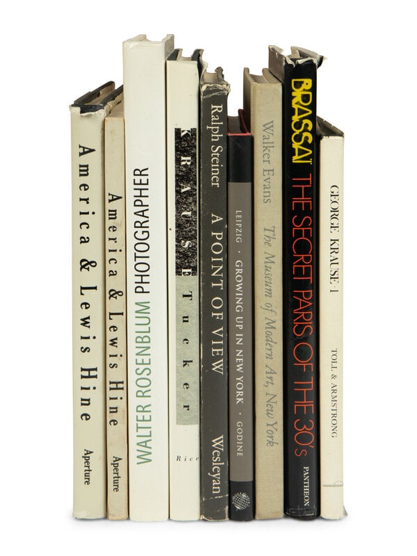 [PHOTOGRAPHY]. A group of 9 titles, MANY SIGNED, comprising: : [PHOTOGRAPHY]. A group of 9 titles, MANY SIGNED, comprising: 1) SZARKOWSKI, John, editor. Walker Evans. New York: Museum of Modern Art, 1971. INSCRIBED BY WALTER ROSENBLUM. 2) KRAUSE, George.