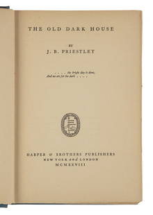 PRIESTLEY, John Boynton (1894-1984). The Old Dark House. New York and London: Harper & Brothers, 192: PRIESTLEY, John Boynton (1894-1984). The Old Dark House. New York and London: Harper &amp; Brothers, 1928. 8vo. Original pale blue cloth stamped in navy (spine toned and skewed, some soiling or small