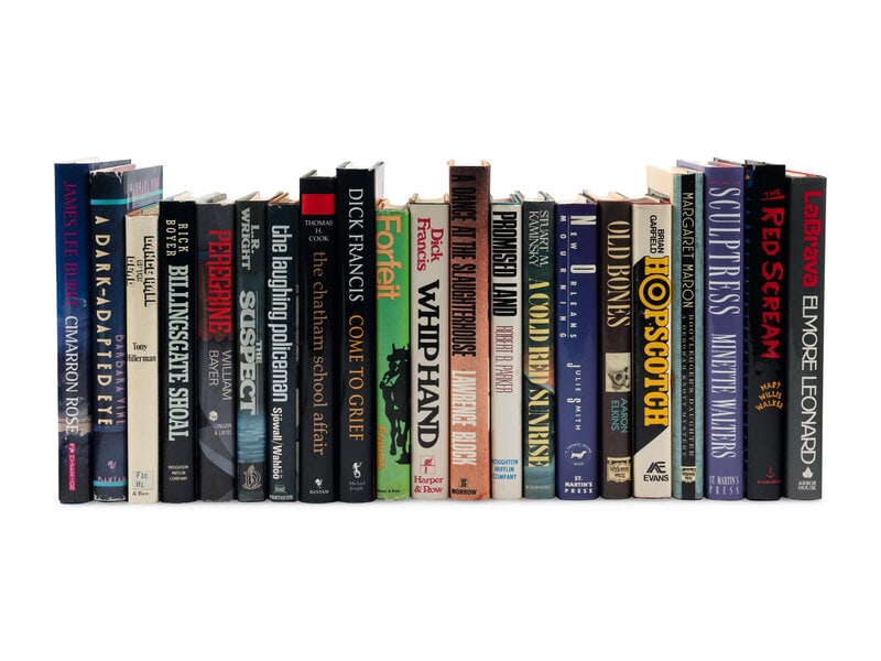 [LITERATURE - MYSTERY FICTION]. A group of 21 FIRST EDITIONS, SOME SIGNED, all Edgar Award-winning t: [LITERATURE - MYSTERY FICTION]. A group of 21 FIRST EDITIONS, SOME SIGNED, all Edgar Award-winning titles, comprising: 1) FRANCIS, Dick. Forfeit. New York: Harper & Row, 1969. 2) SJOWAL