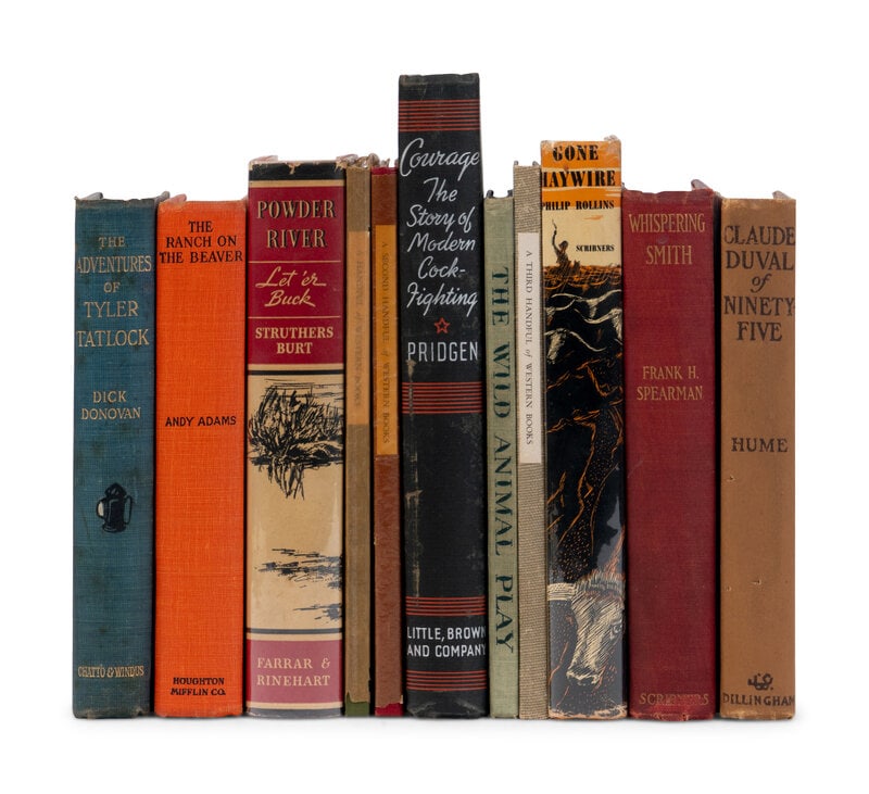 [LITERATURE - WESTERN FICTION]. A group of 57 titles, ALL FIRST EDITIONS, MANY SIGNED, including: : [LITERATURE - WESTERN FICTION]. A group of 57 titles, ALL FIRST EDITIONS, MANY SIGNED, including: 1) BIRD, Robert Montgomery. Nick of the Woods, or The Jibbenainosay. A Tale of Kentucky. Philadelphia: