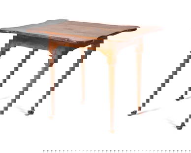 A Queen Anne Maple and Maple Porringer-Top Tea Table: A Queen Anne Maple and Maple Porringer-Top Tea Table Newport, Rhode Island, Circa 1760-1780 Height 26 1/2 x width 35 x depth 25 1/2 inches. Provenance: E. Ross Millhiser (1894-1971), Richmond, Virgini