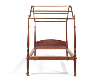 A Federal Birch and White Pine Tester Bed