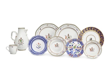 A Group of Chinese Export Armorial Porcelain Tablewares Bearing the Arms of MacGregor
