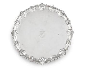 A Victorian Sterling Silver Salver in the George III Style