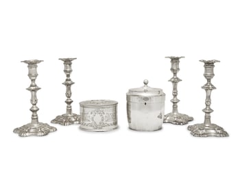 An Assorted Group of Six Sheffield or Silver-Plated Tablewares