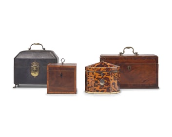 An Assorted Group of Four George II / III Tea Caddies
