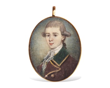 English School 18th Century, A Portrait Miniature of a Young Gentleman
