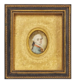 French School 18th Century, A Portrait Miniature of a Gentleman Identified as Francois Fontienne