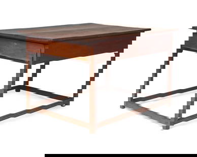 A Chippendale Walnut Tavern Table: A Chippendale Walnut Tavern Table Virginia, Circa 1750 having a two-board top, over single drawer. Height 28 x width 33 x length 48 inches. This lot is located in Philadelphia. Provenance: Property fr