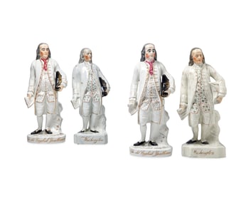 A Group of Four Staffordshire Figures of Benjamin Franklin