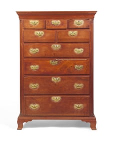 A Chippendale Walnut Tall Chest of Drawers