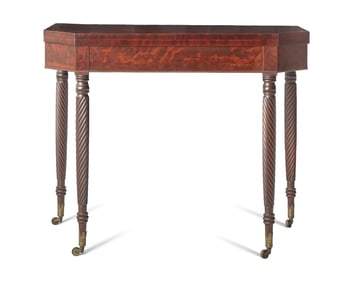 A Federal Figured Mahogany Card Table