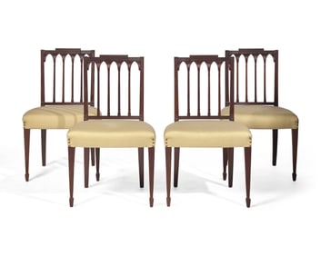 A Set of Four Federal Style Mahogany Side Chairs