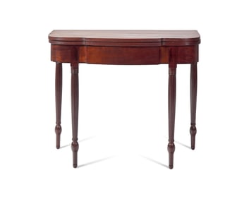 A Federal Carved Mahogany Card Table