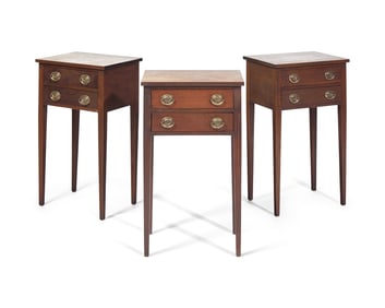 A Group of Three Federal Style Mahogany Two-Drawer Stands