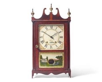 A Federal Mahogany and Églomisé Shelf Clock