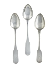 A Group of Three Silver Tablespoons
