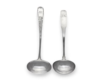 Two Federal Silver Punch Ladles