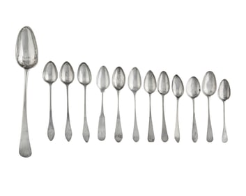 An Assorted Group of Twelve Silver Teaspoons