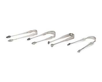 A Group of Four Federal Bright-Cut Silver Sugar Tongs