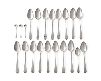 An Assembled Set of Twenty Federal Silver Armorial Spoons