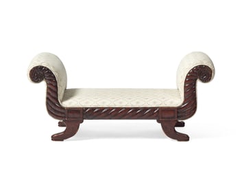 A Classical Carved Mahogany Footstool