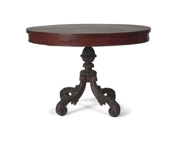 A Classical Carved Mahogany Tea Table