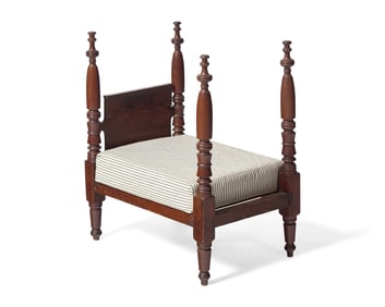 A Classical Miniature Carved Mahogany Bed