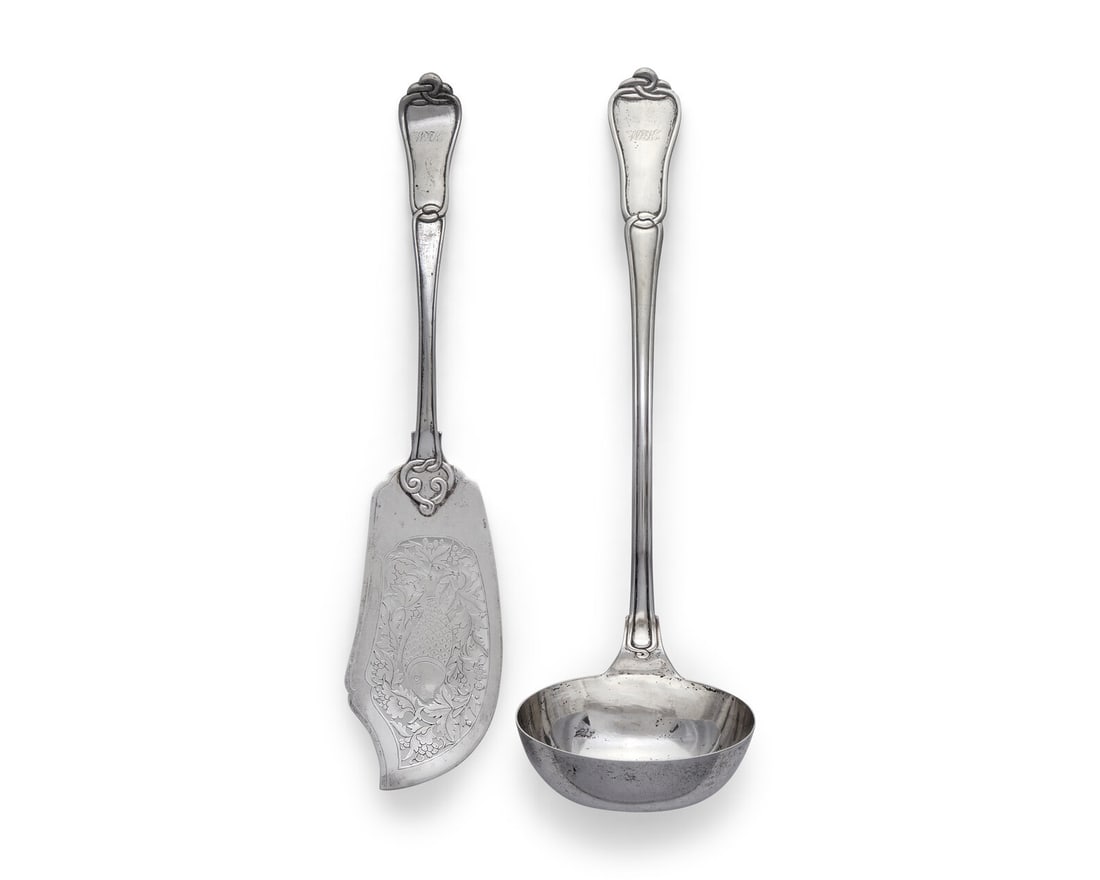 A Chinese Export Silver Punch Ladle and Fish Knife (1 of 6)